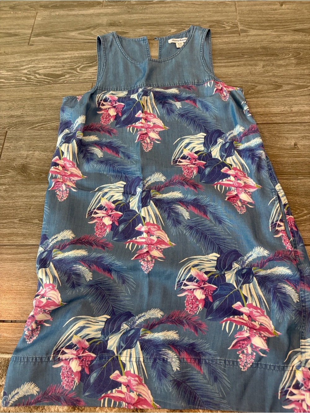 Tommy Bahama Blue Floral Chambray Mini Dress - Picture 6 of 9